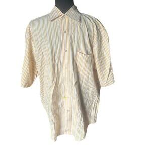 Daniel Cremieux Yellow Striped Silk Button-Down Shirt – Men’s Large